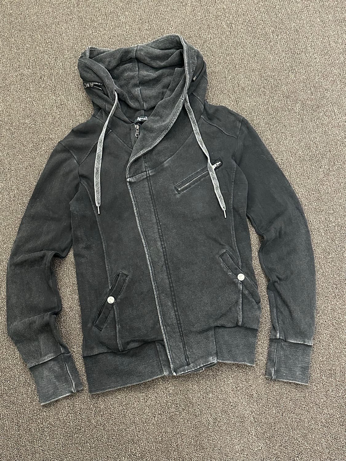 M)재패니즈 빈티지 그레이 하이 집업 후디 상품이미지1