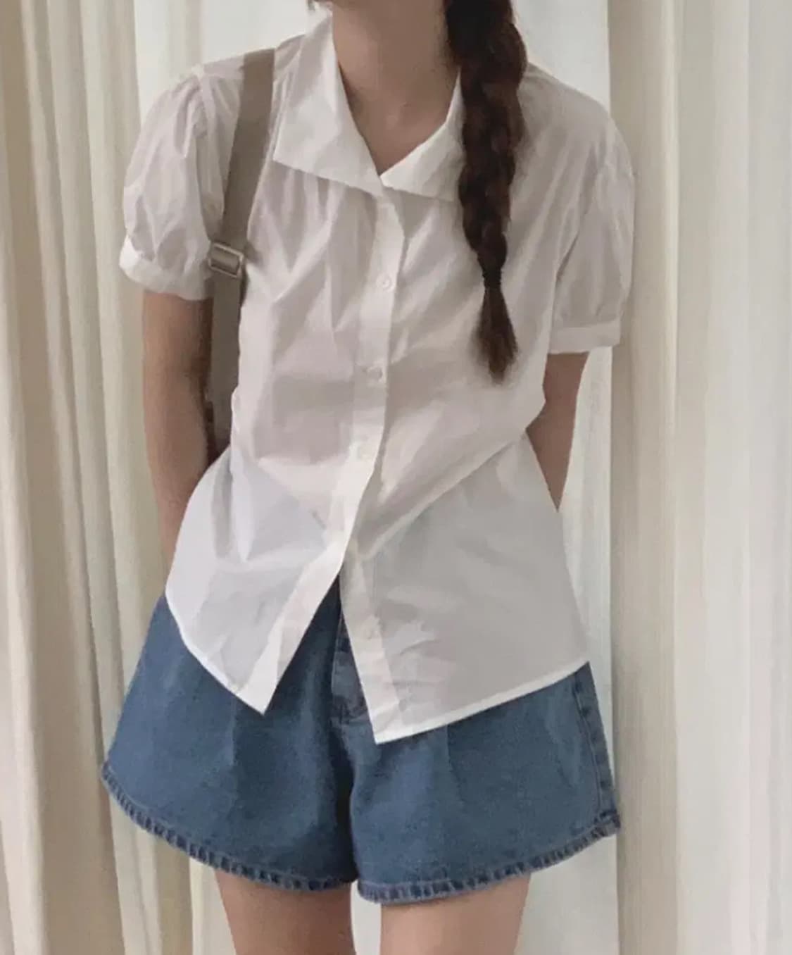 뮤트크레메 레체 하프 blouse 블라우스 아이보리 상품이미지2