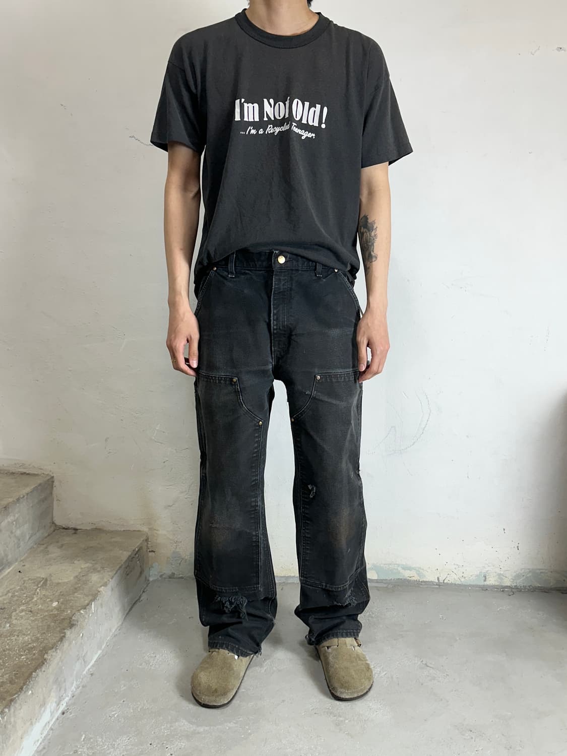 OG 칼하트 더블니 블랙 칼하트 B01 썩블니 상품이미지2