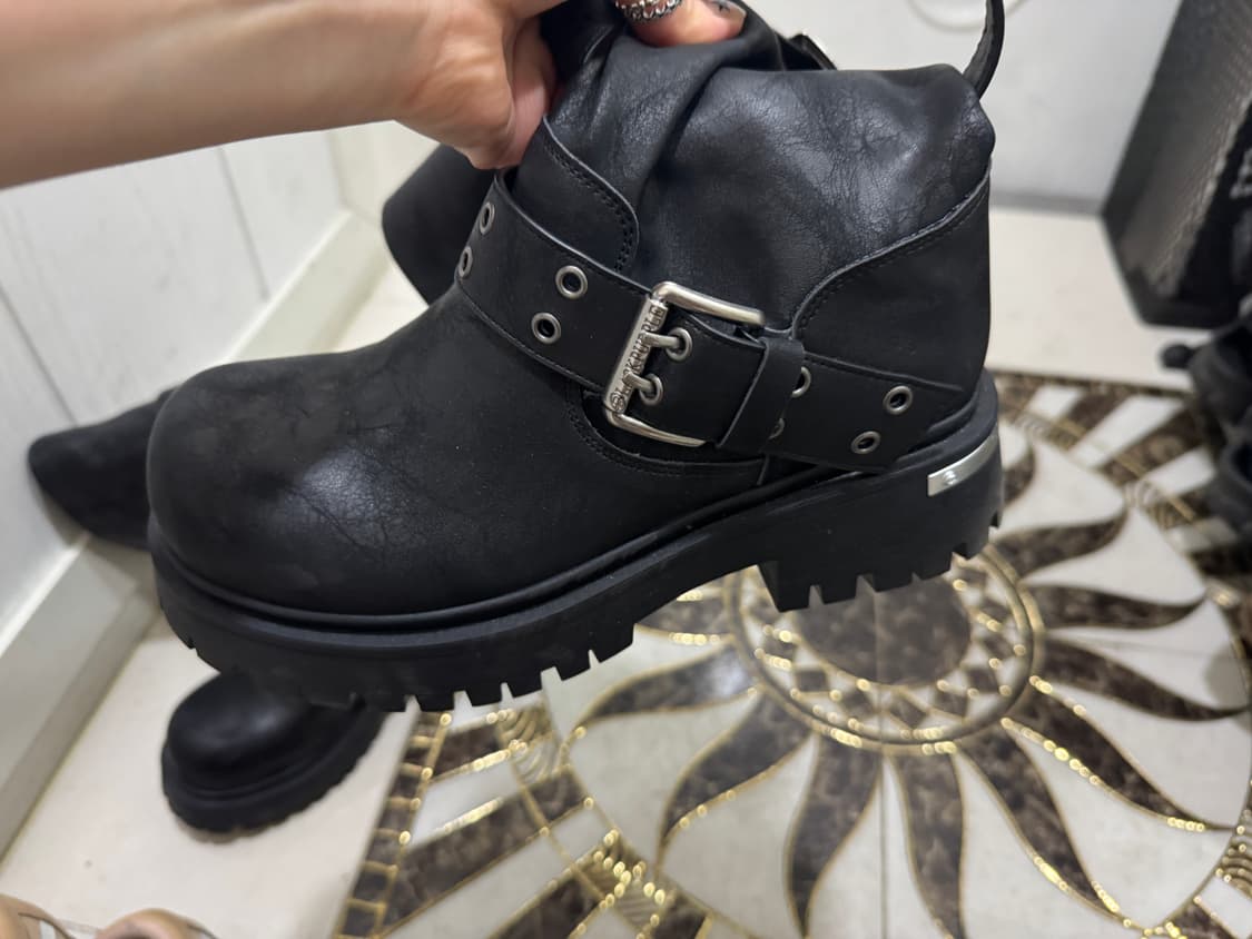 Rusk Strap Slouched Boots_Black 상품이미지7