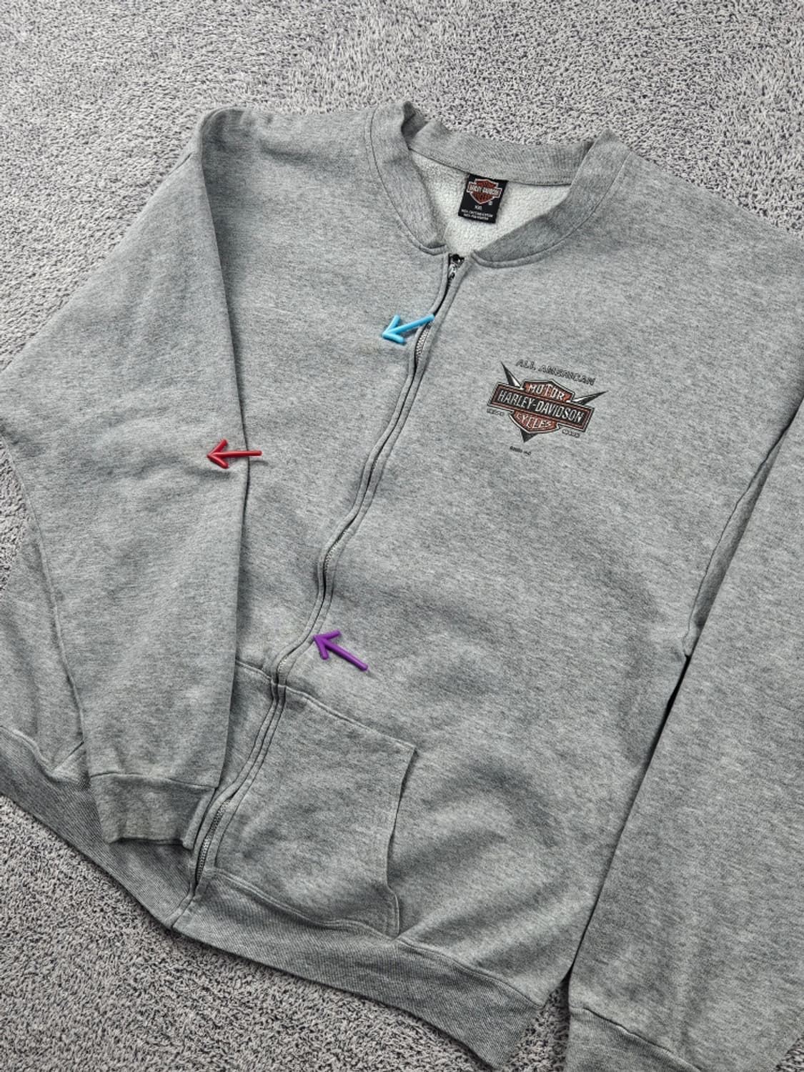 2000 할리데이비슨 덜루스 모터스포츠 스웻집업 (2XL) / 11323 상품이미지6