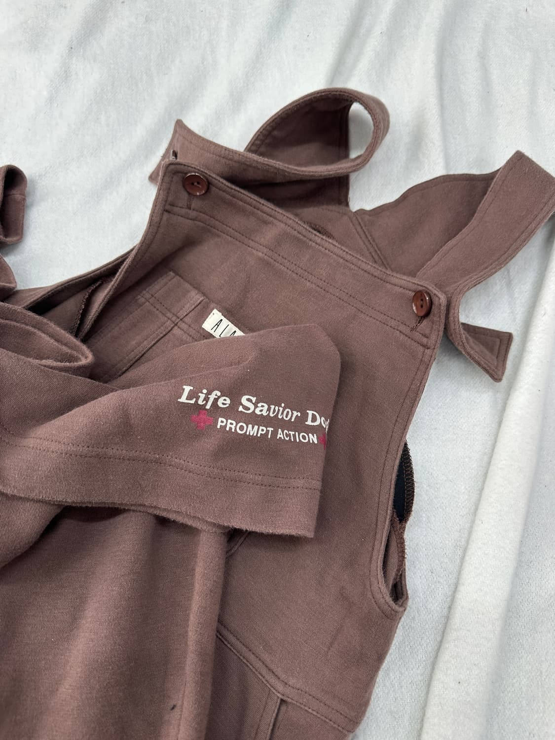 브라운 쭈리 롱치마 멜빵 브라운 러블리 그런지 히피  자수 레터링  상품이미지7