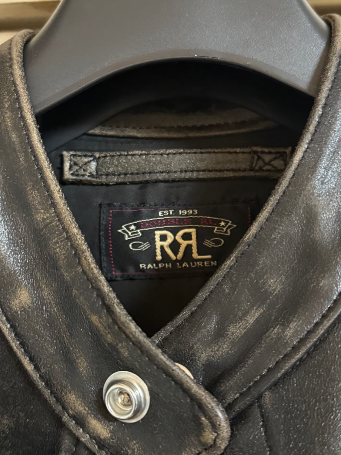 Rrl 슬림핏 모토 레더 자켓 s 상품이미지3