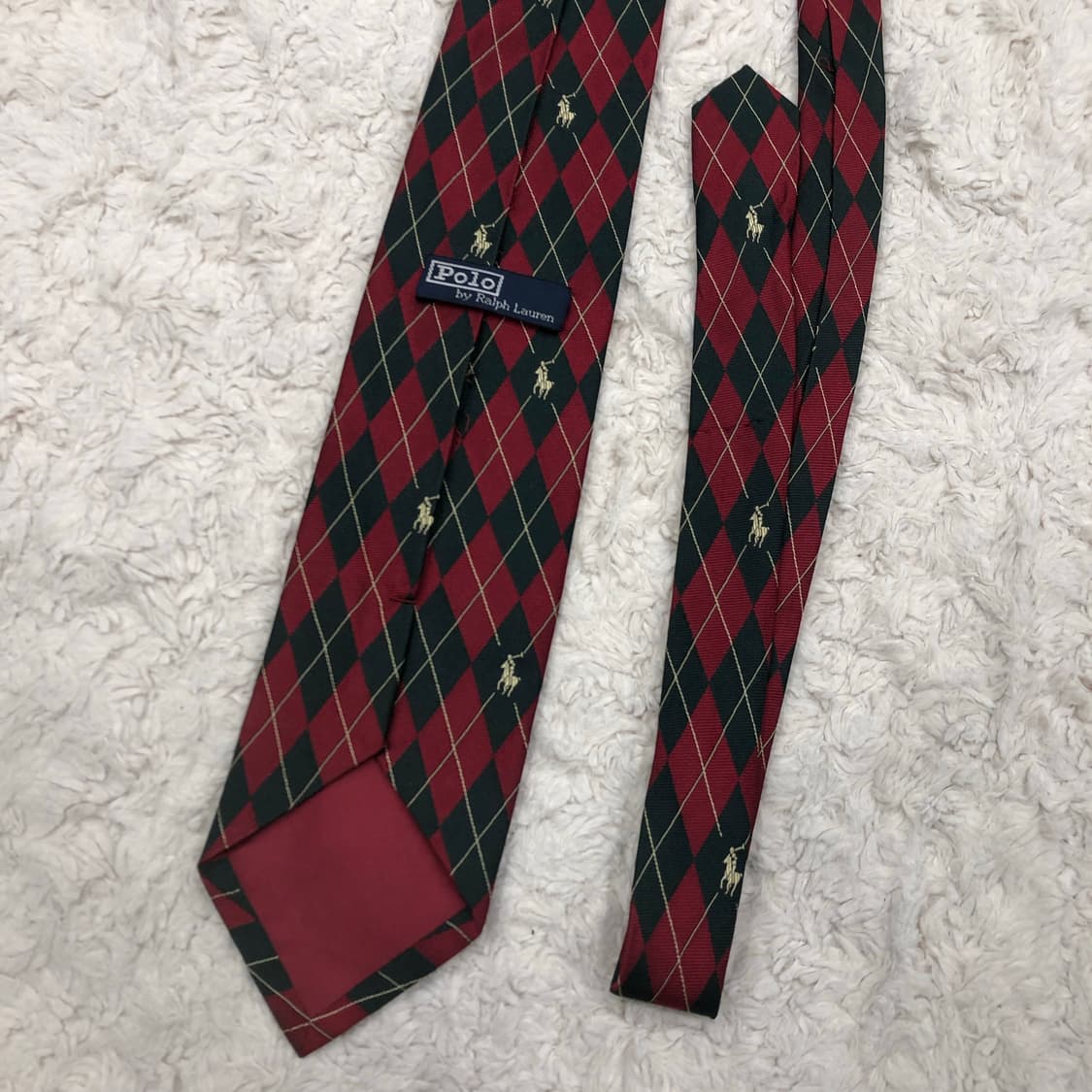 폴로 랄프로렌 90s 포니 아가일 체크 넥타이 상품이미지2