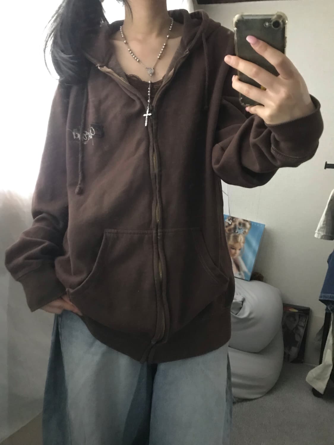 퀵실버 브라운 00s 후드집업 상품이미지5
