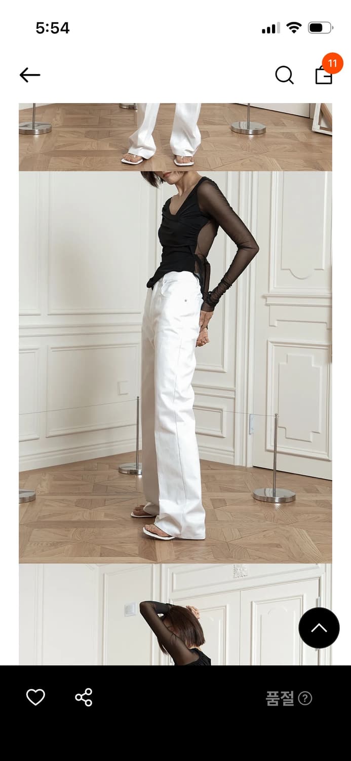 *해외출국으로 판매중단예정* 동령donglyung 스트레이트 화이트 데님 상품이미지5