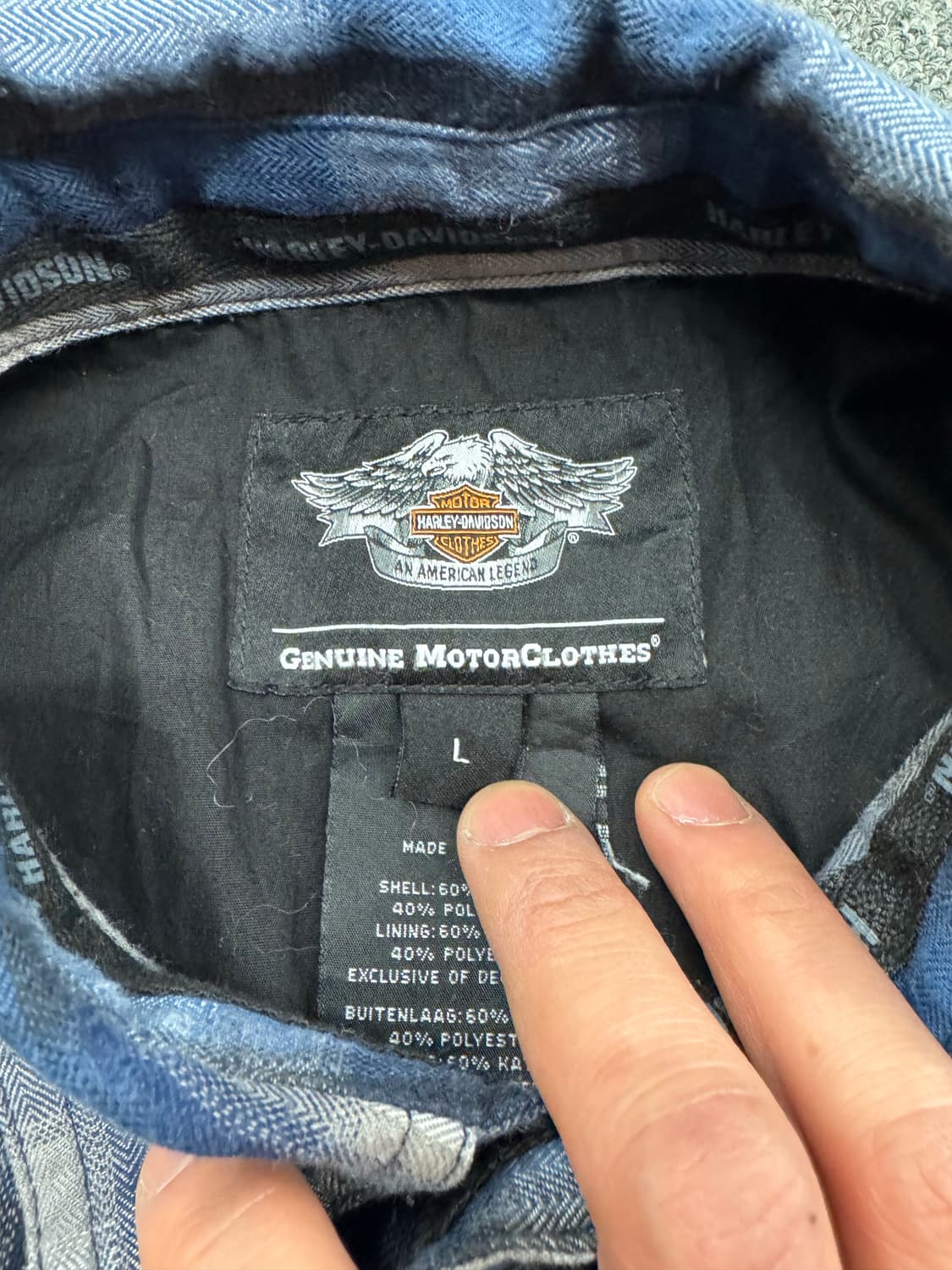 L)할리데이비슨 빈티지 자수 체크 웨스턴 긴팔셔츠 상품이미지4