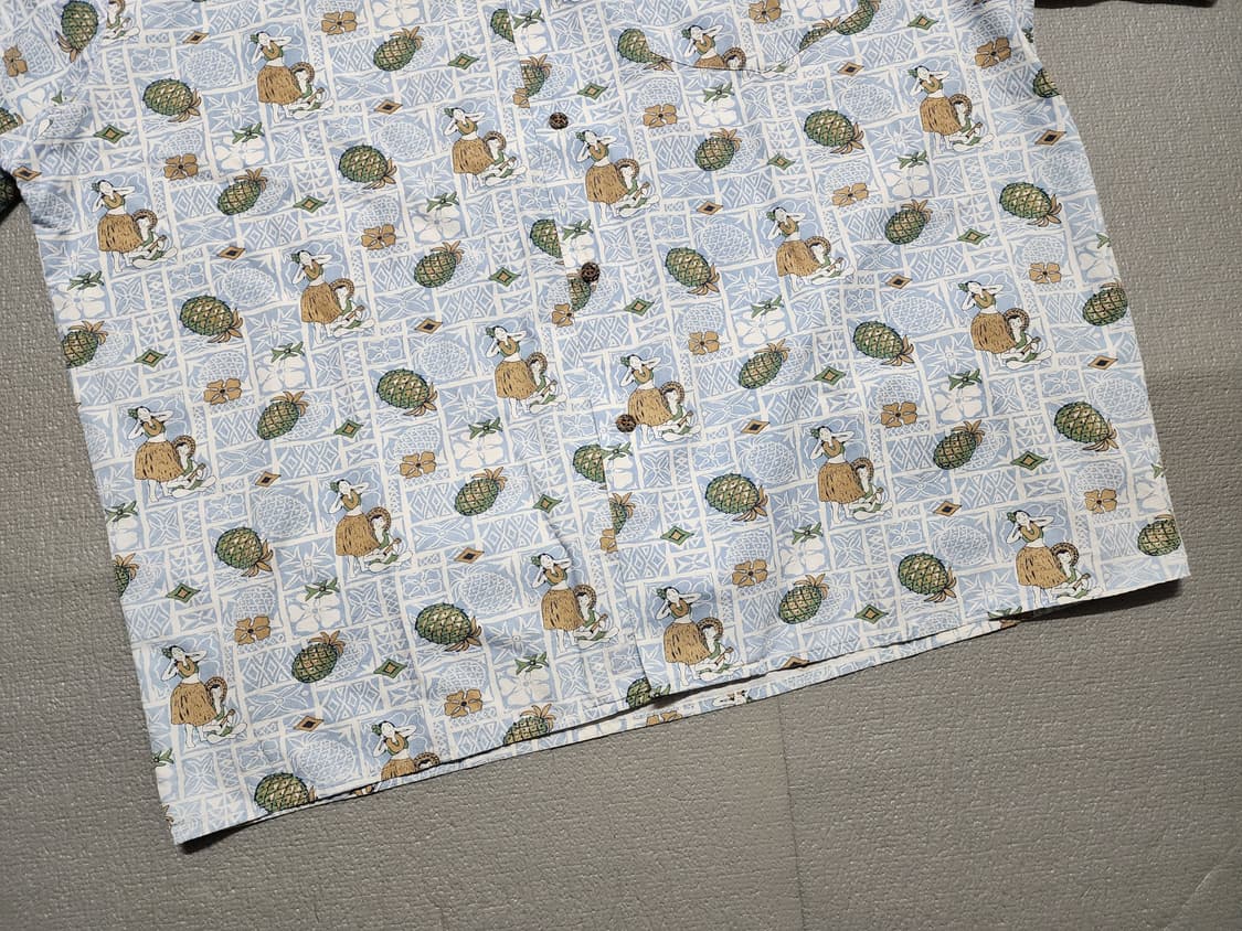 USA 빈티지 반팔 블루패턴 하와이안 셔츠 상품이미지3