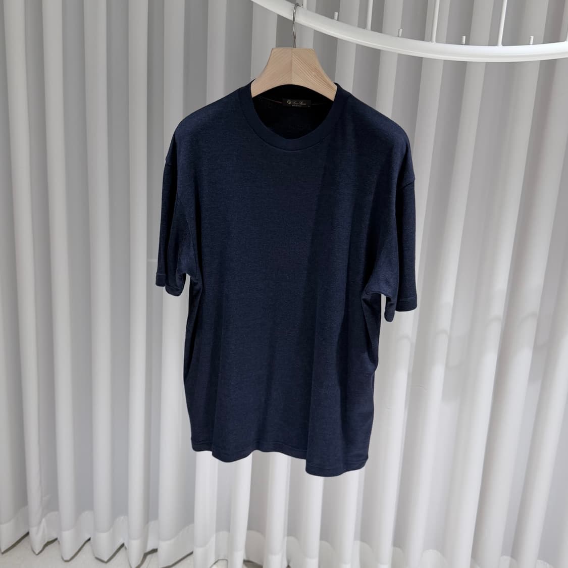 (A+/L) / 로로피아나 캐시미어 네이비 실크 반팔 상품이미지2