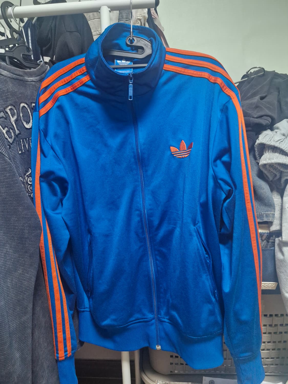 아디다스 정품 구형파이어버드(구파)져지 블루주황 100 상품이미지1