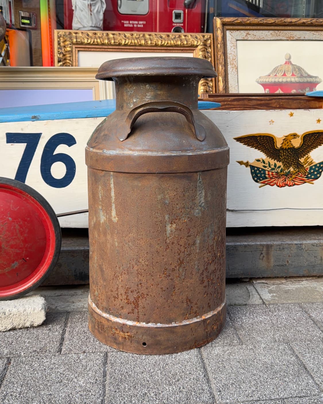 빈티지 소품 1900년 Milk Can Steel 저그 상품이미지5