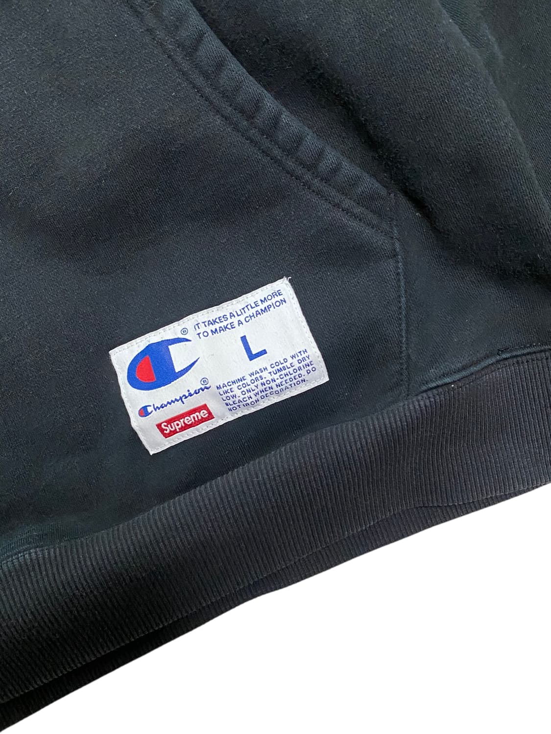 챔피온 x 슈프림 후드티 블랙 L 상품이미지4