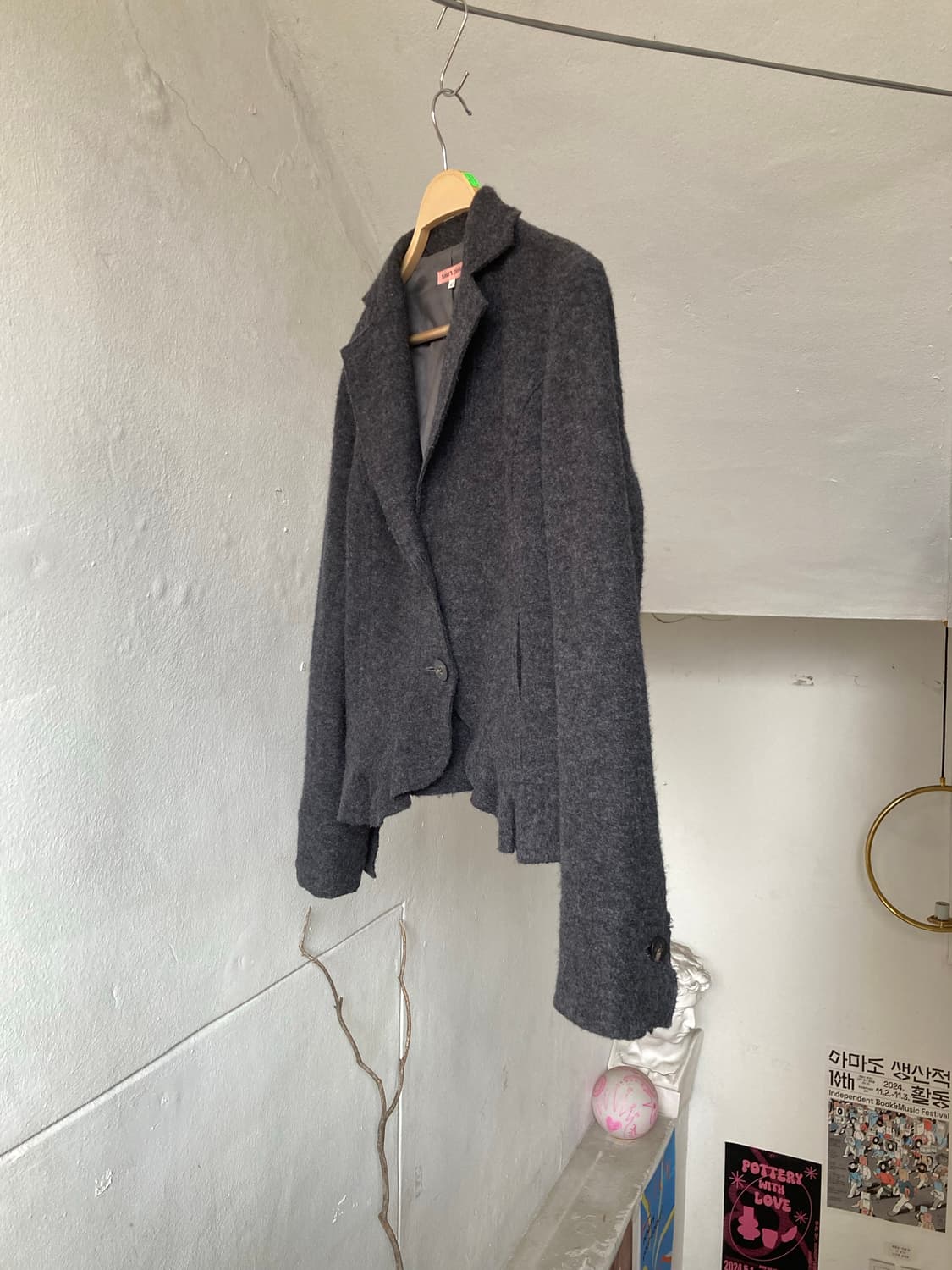 웨스턴 y2k 러플 울 플리츠 숏자켓 상품이미지4