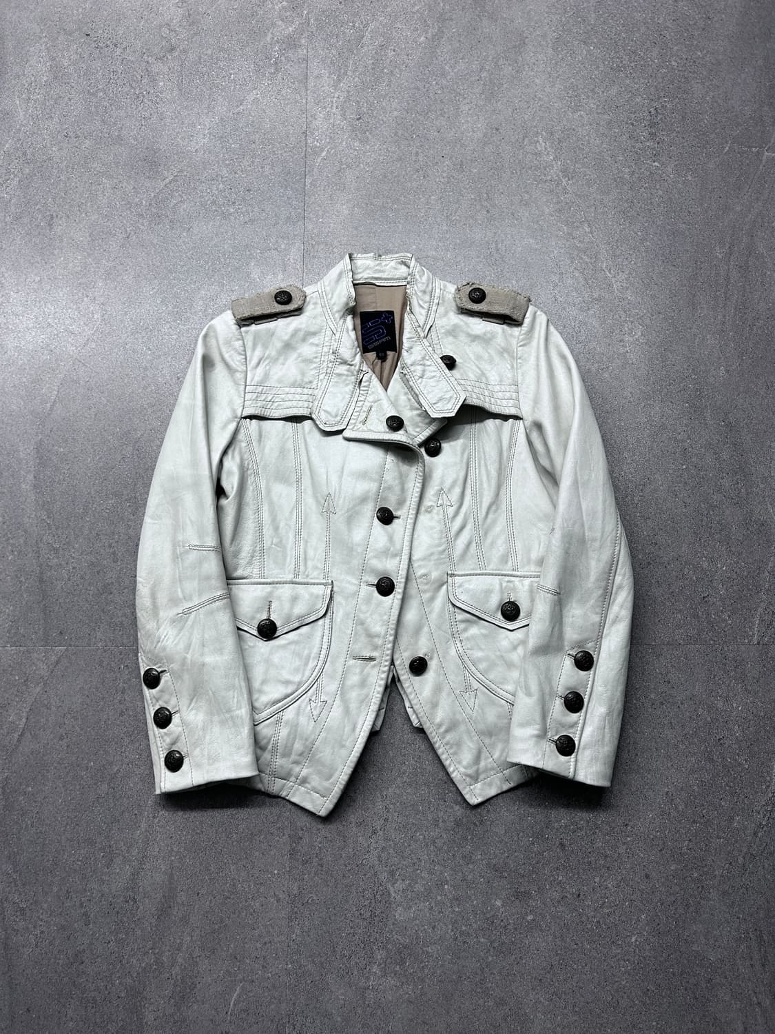 화이트 나폴레옹 레더 자켓 상품이미지1