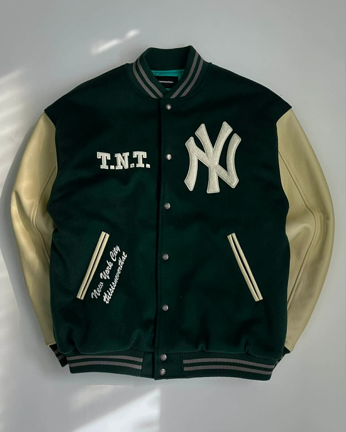 [XL] 디스이즈네버뎃 x 뉴에라 NY 가죽 바시티 자켓 상품이미지2