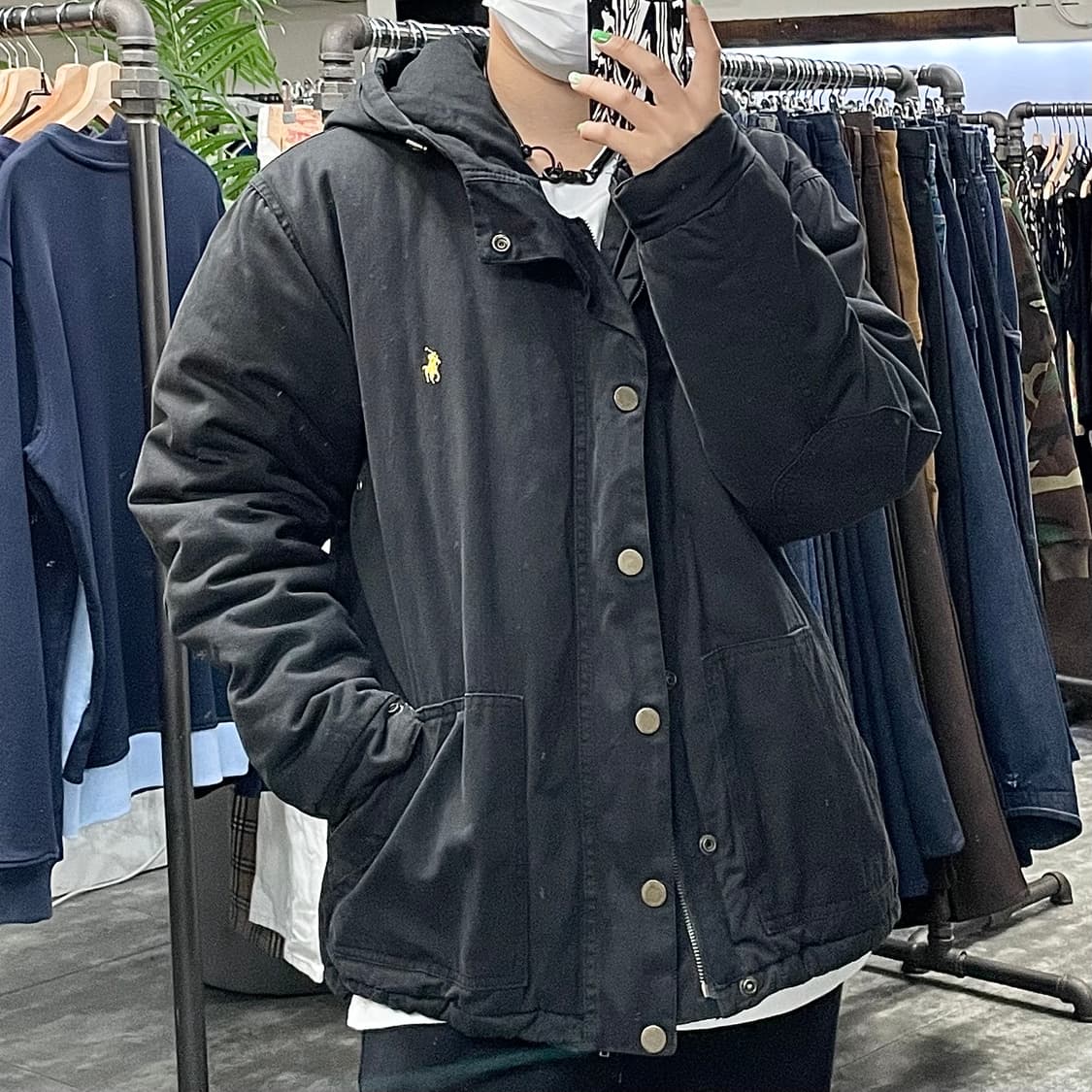 폴로 블랙 후드 자켓 상품이미지1