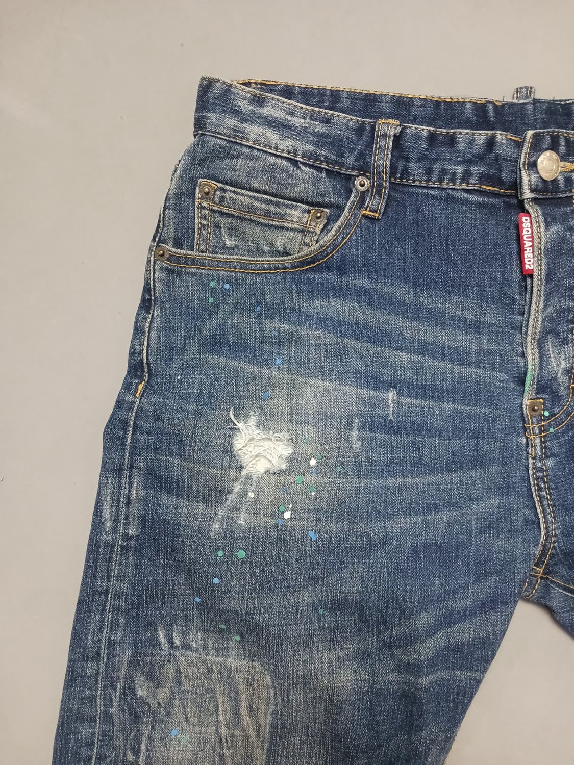 [32] 디스퀘어드2 멀티페인팅 덧댐 슬림진 청바지 상품이미지2