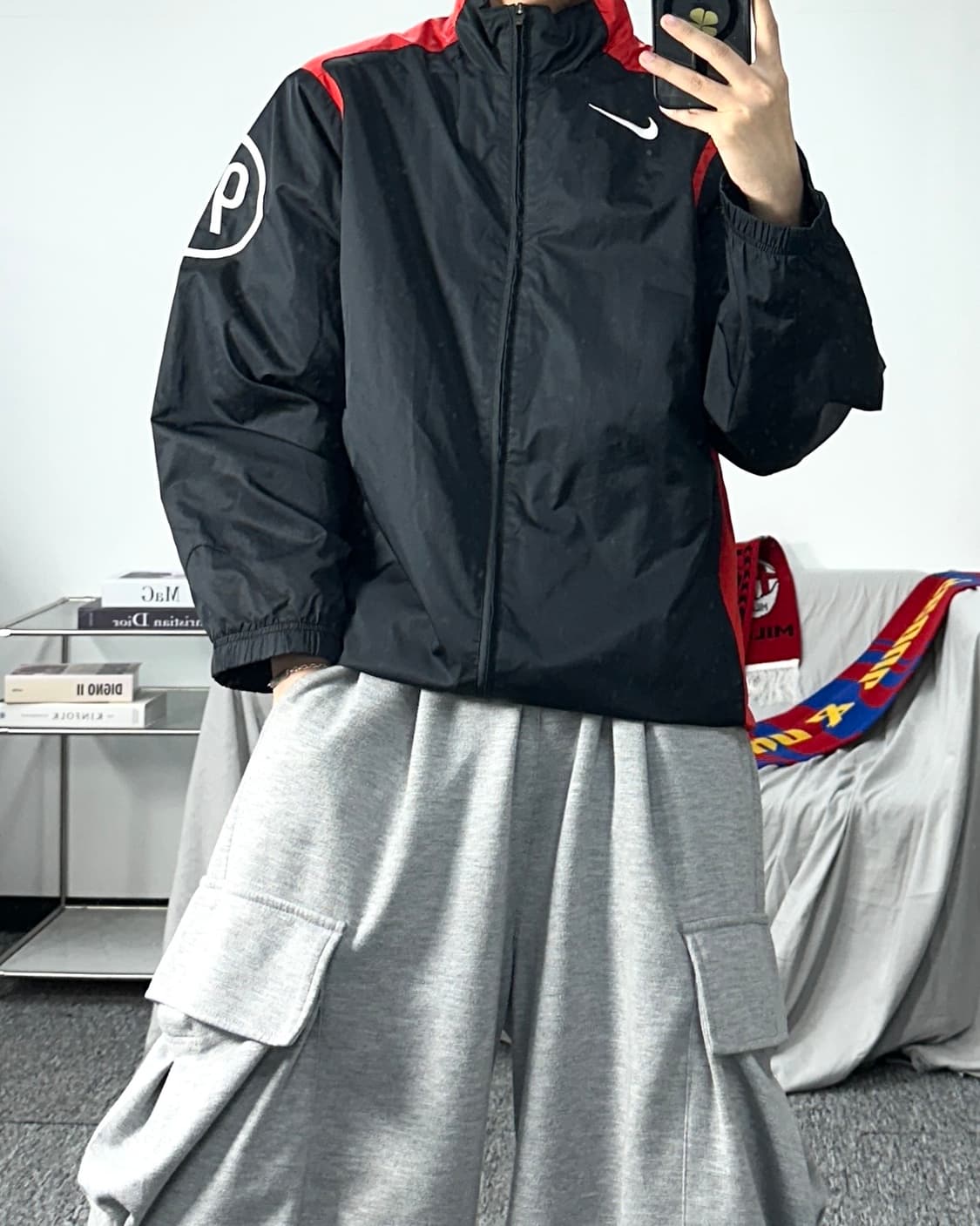 나이키 00s 블랙 레드 토탈 90 바람막이 M 상품이미지3