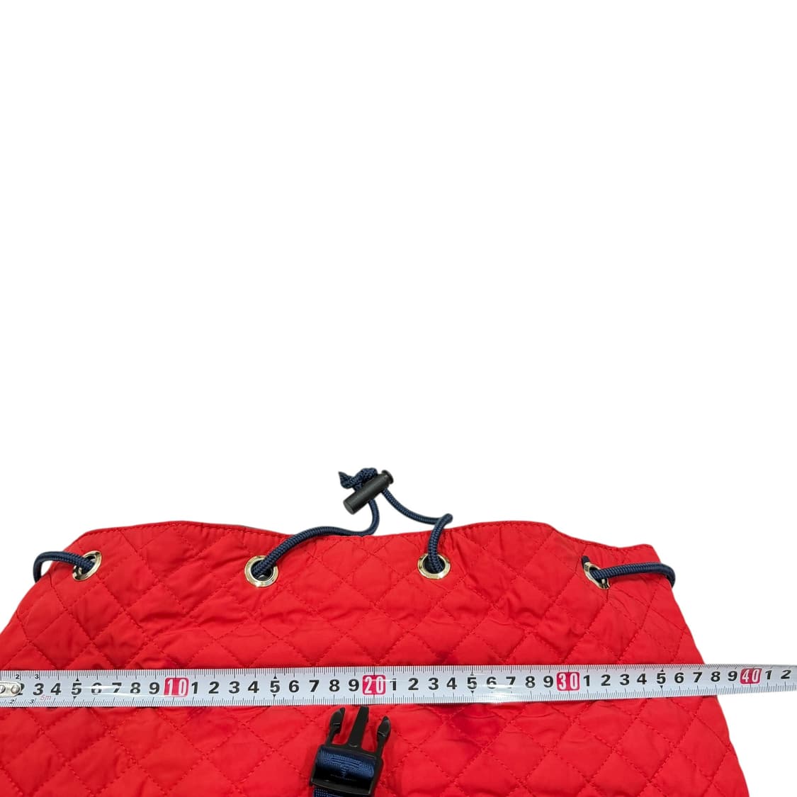 타미힐피거 빈티지 복조리 스트링 퀄팅 포켓 백팩 가방 레드 상품이미지6