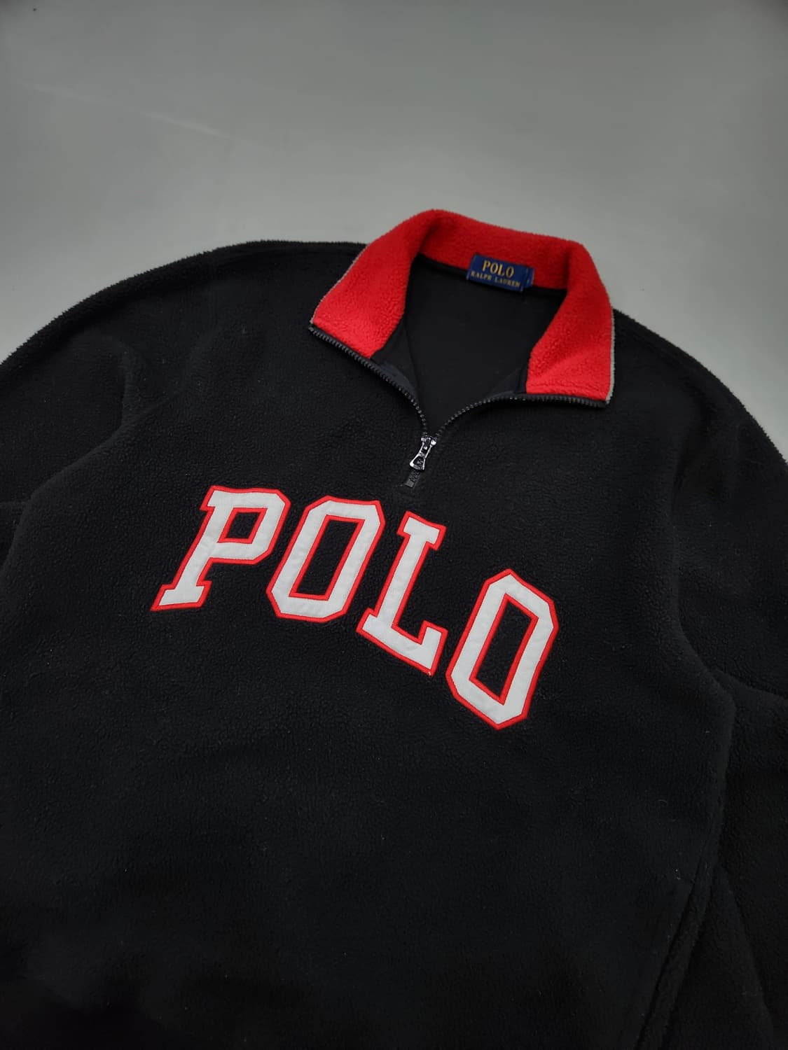 폴로 랄프로렌 90's USA 성조기 하프집업 플리스 S 상품이미지4