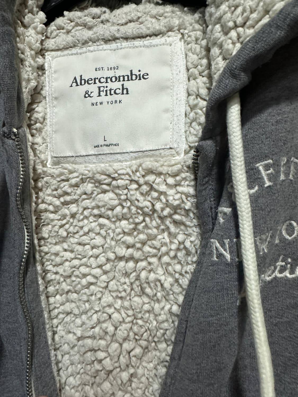 아베크롬비 양털 후드집업 S 상품이미지3