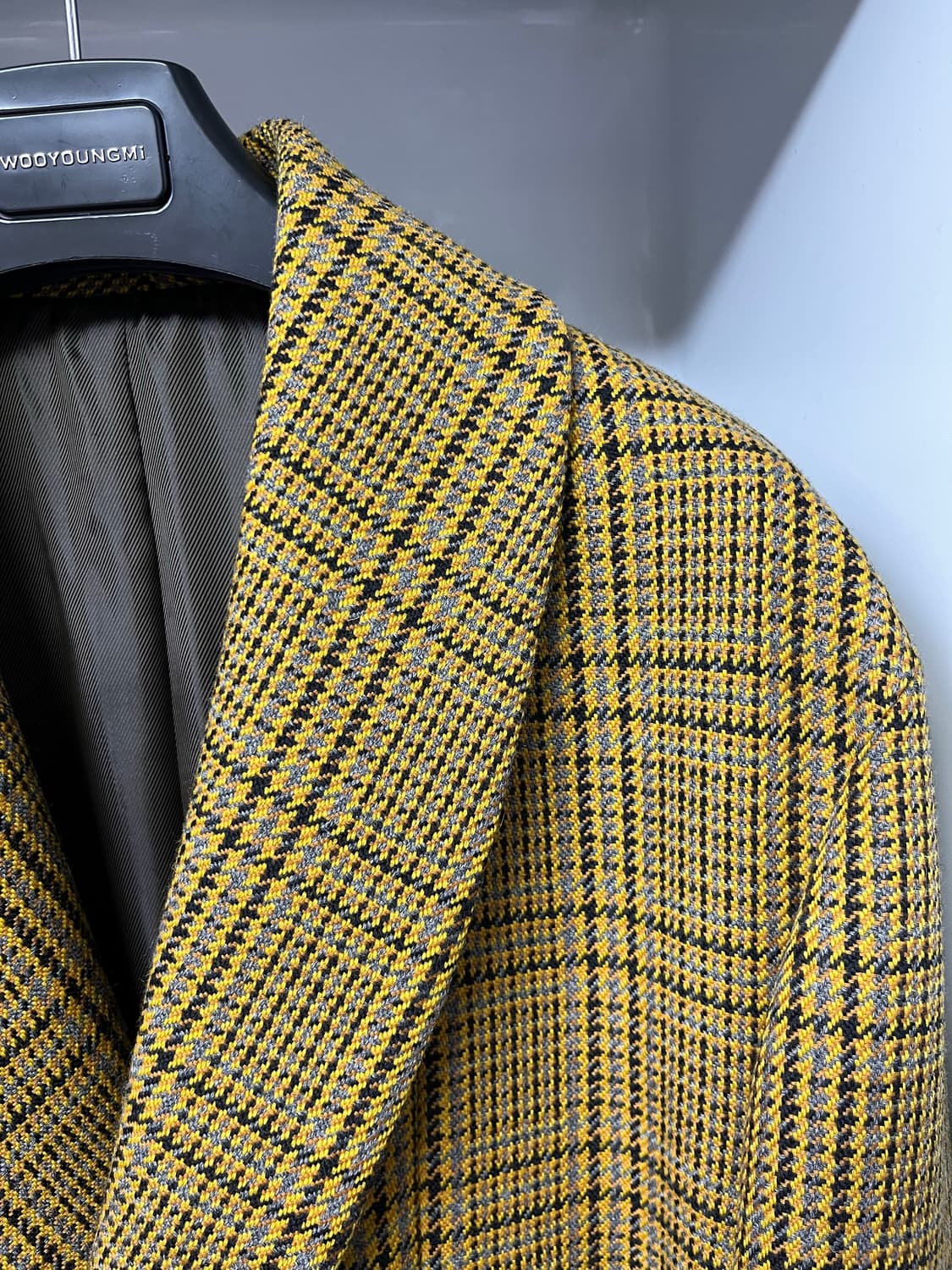 우영미 숄카라 체크 코트 46사이즈 상품이미지3