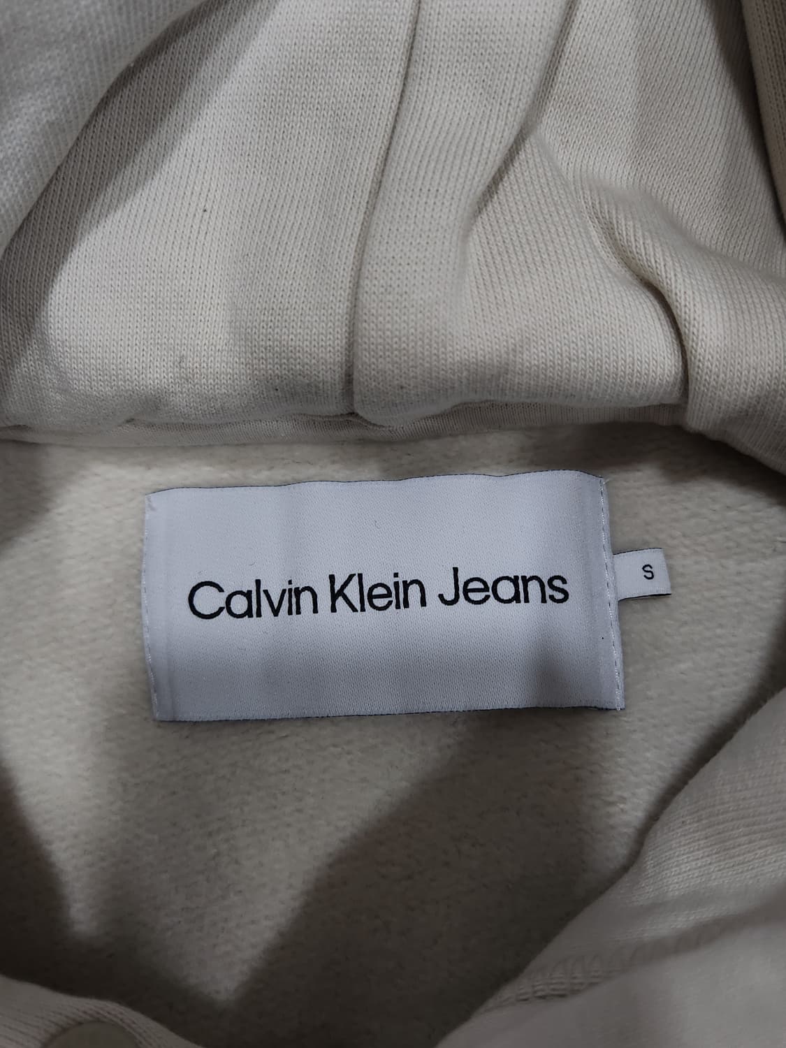 CK 캘빈클라인 오버핏 후드티 아이보리 S 상품이미지4