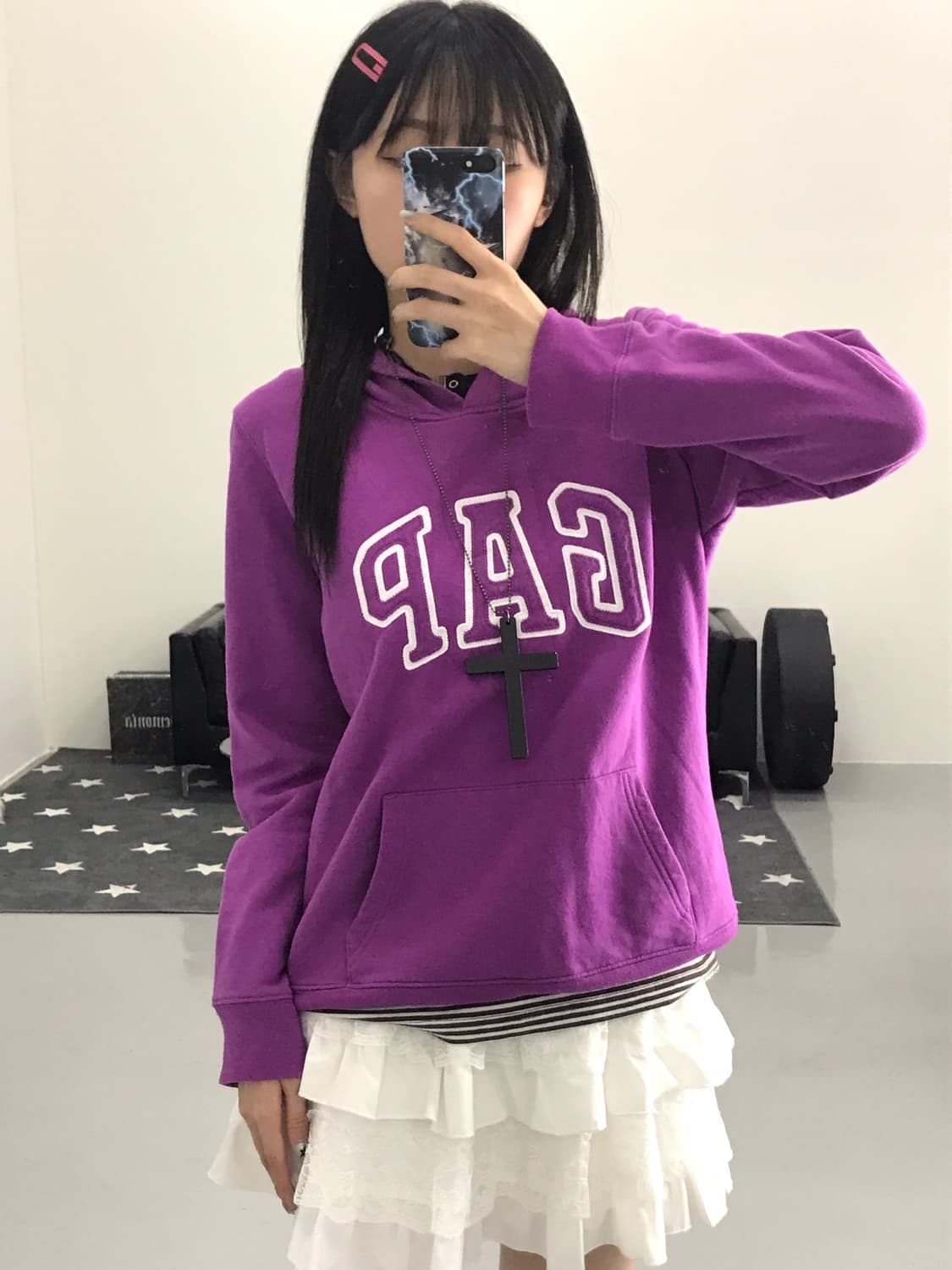 Gap Purple Graphic Hoodies 상품이미지2