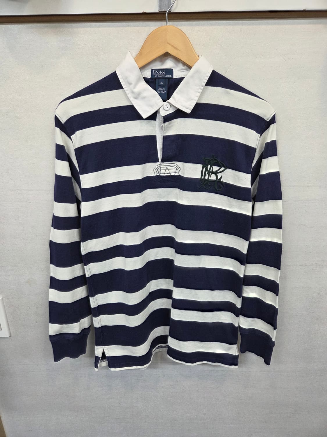 폴로랄프로렌 여성 럭비 스트라이프 카라긴팔 xl 상품이미지1