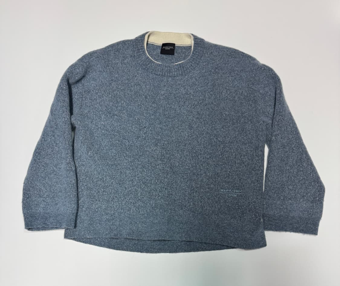 여성 한섬 시스템 23년도 부클 크롭 니트 상품이미지1