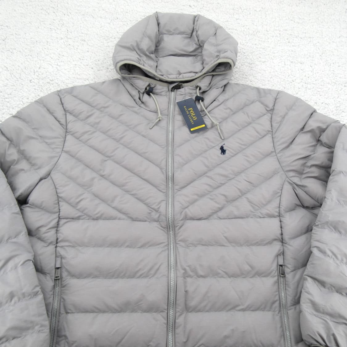 폴로 랄프로렌 퍼포먼스 경량 패딩 후드 자켓 그레이 헤더 상품이미지2