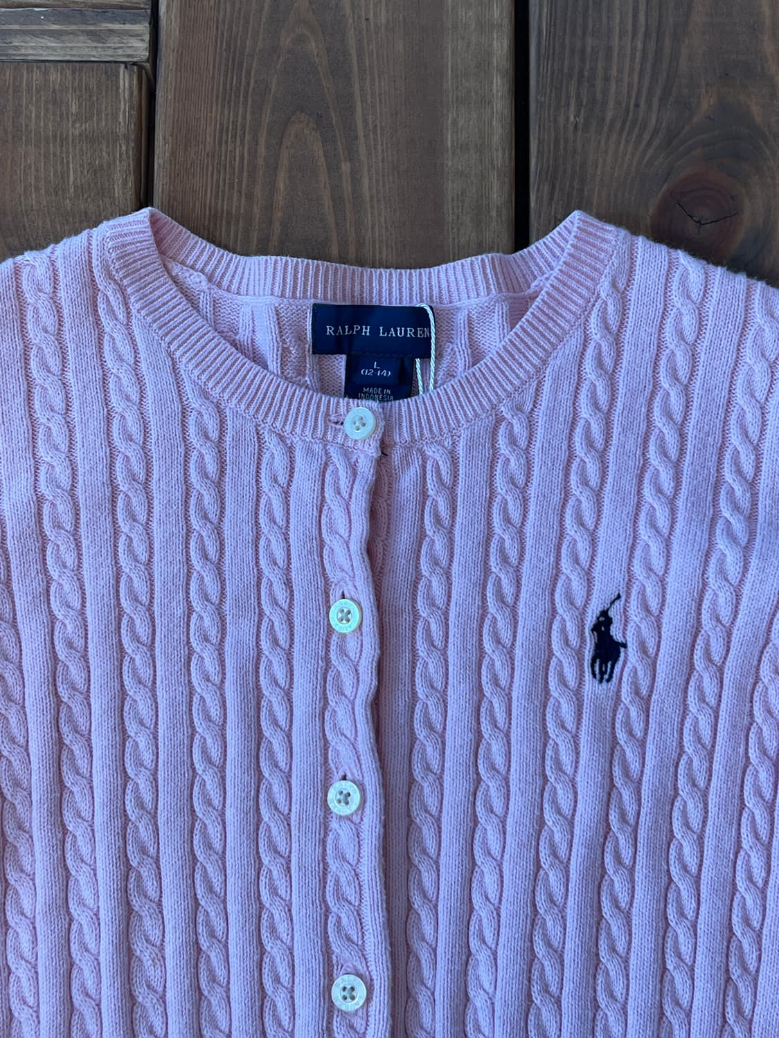 폴로 딸기우유 꽈배기 니트 카디건 상품이미지8