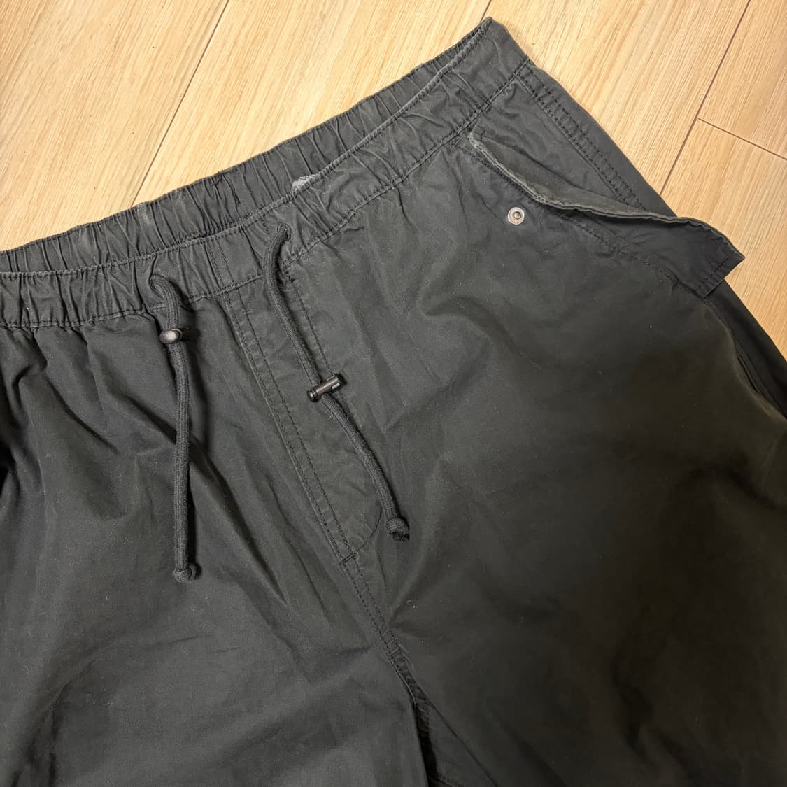 H&M 스트링 와이드 조거팬츠 블랙 S 남성 공용도가능 상품이미지3