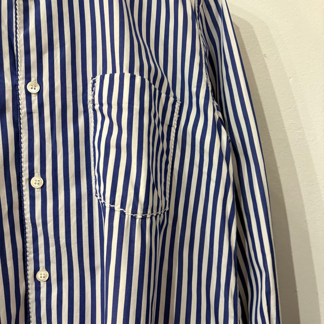 꼼데가르송 옴므 블루 스트라이프 & 화이트 스티치 셔츠 상품이미지5