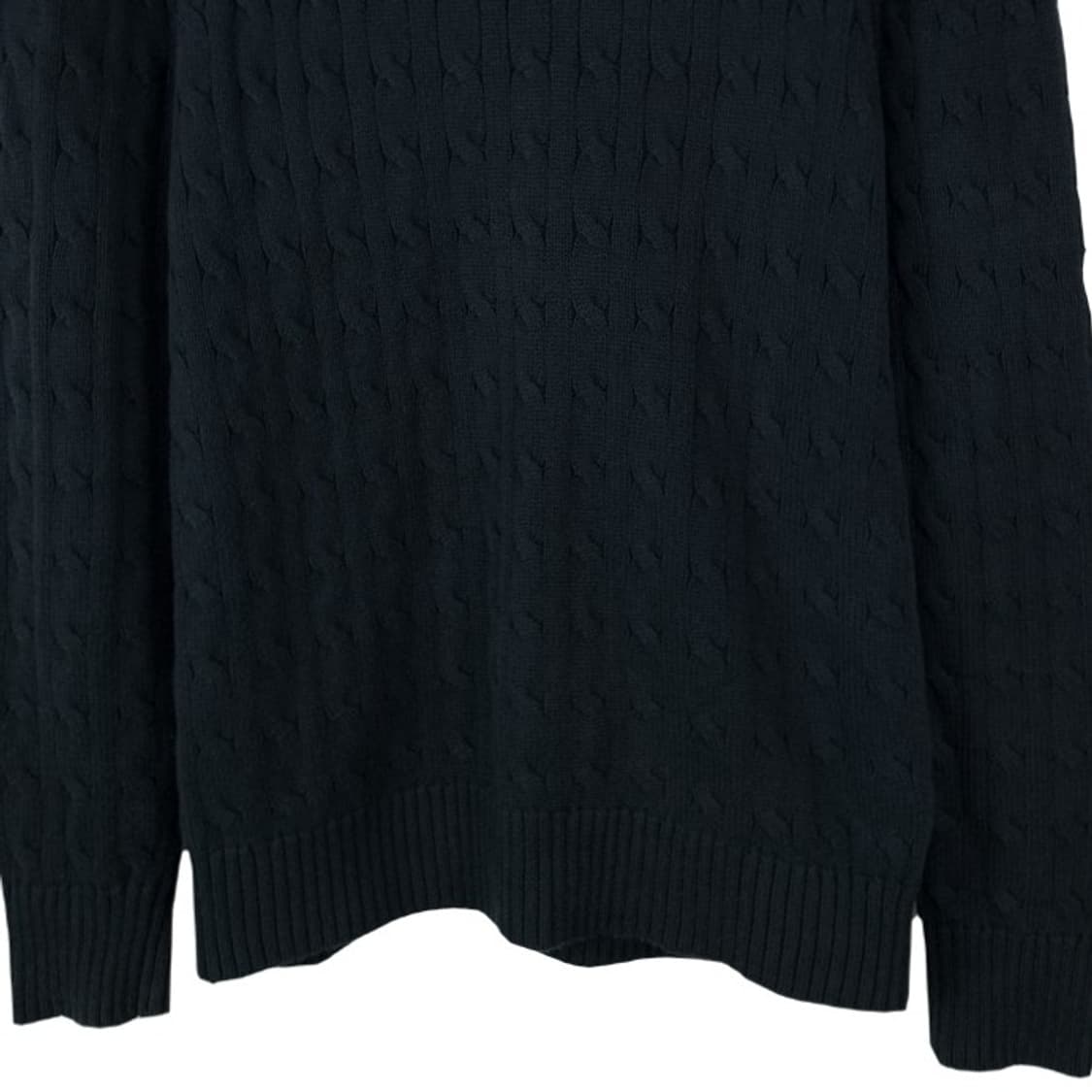 [폴로 랄프로렌] 포니 로고 자수 케이블 꽈배기 니트 블랙 M19306 상품이미지5