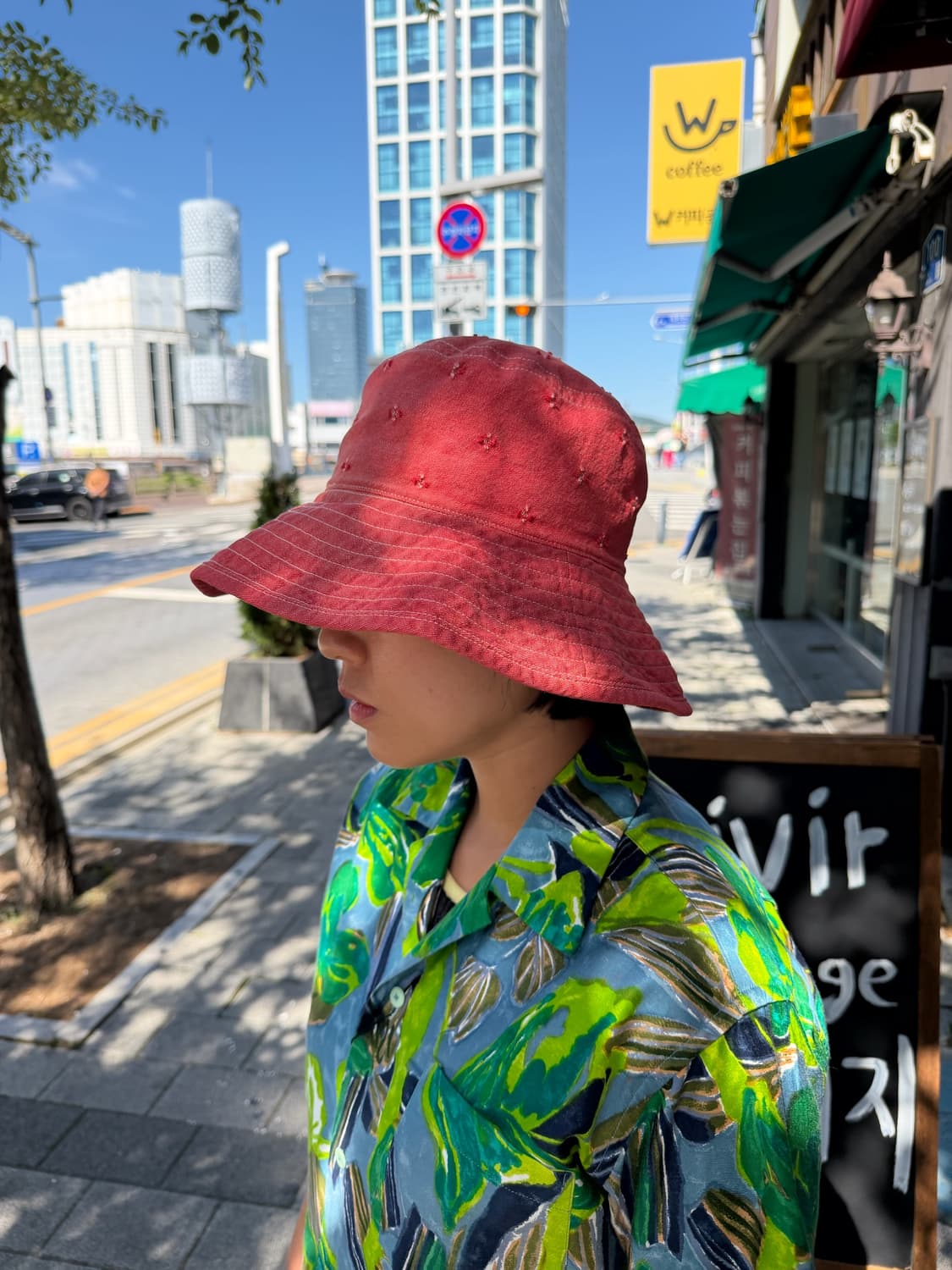 Vintage Chiyoda Red Stitched Bucket Hat 상품이미지1