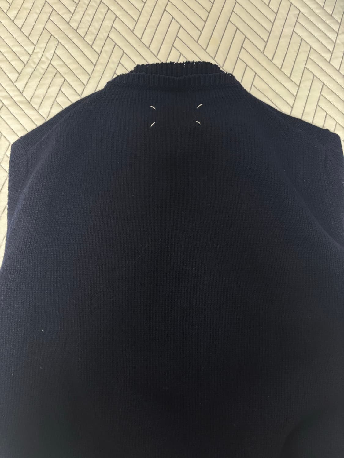 메종 마르지엘라 백 스티치 더블 크루넥 니트 L 상품이미지3