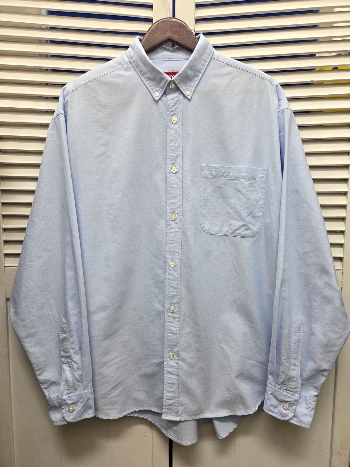 슈프림 23fw 루즈핏 옥스포드 스카이블루 셔츠 상품이미지1