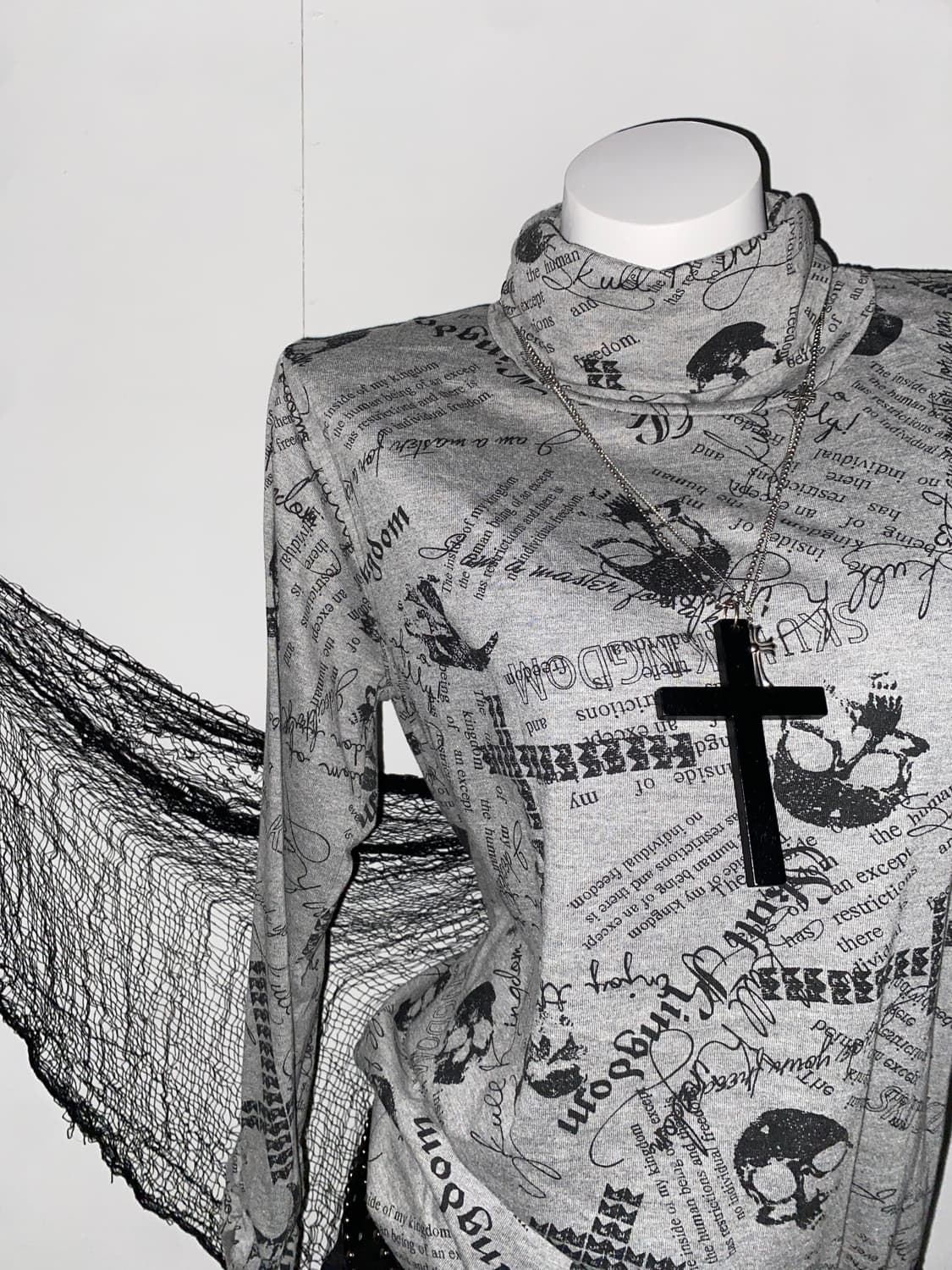 ꒰ঌ 펑크 스컬 하이넥 롱슬리브 ໒꒱ 상품이미지3