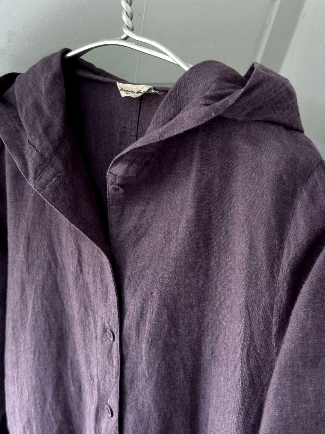 Wide silhouette rough cotton linen hood  상품이미지2