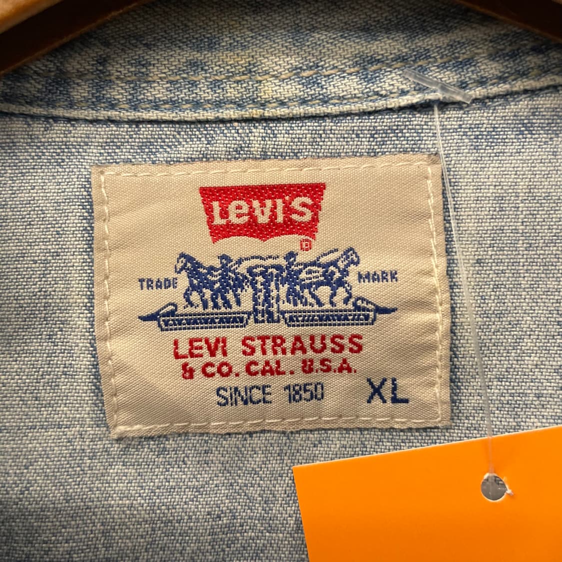 90s 리바이스 웨스턴 펄 스냅 데님 셔츠 상품이미지7