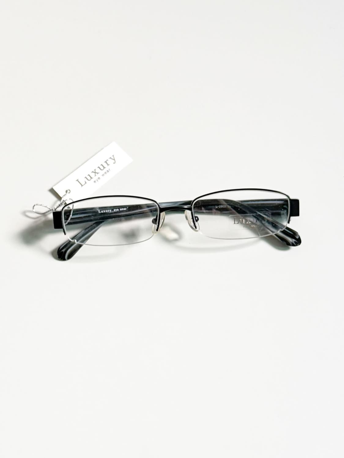 LUXURY OCCHIALI 블랙메탈 반무테 스퀘어 빈티지 안경 상품이미지1