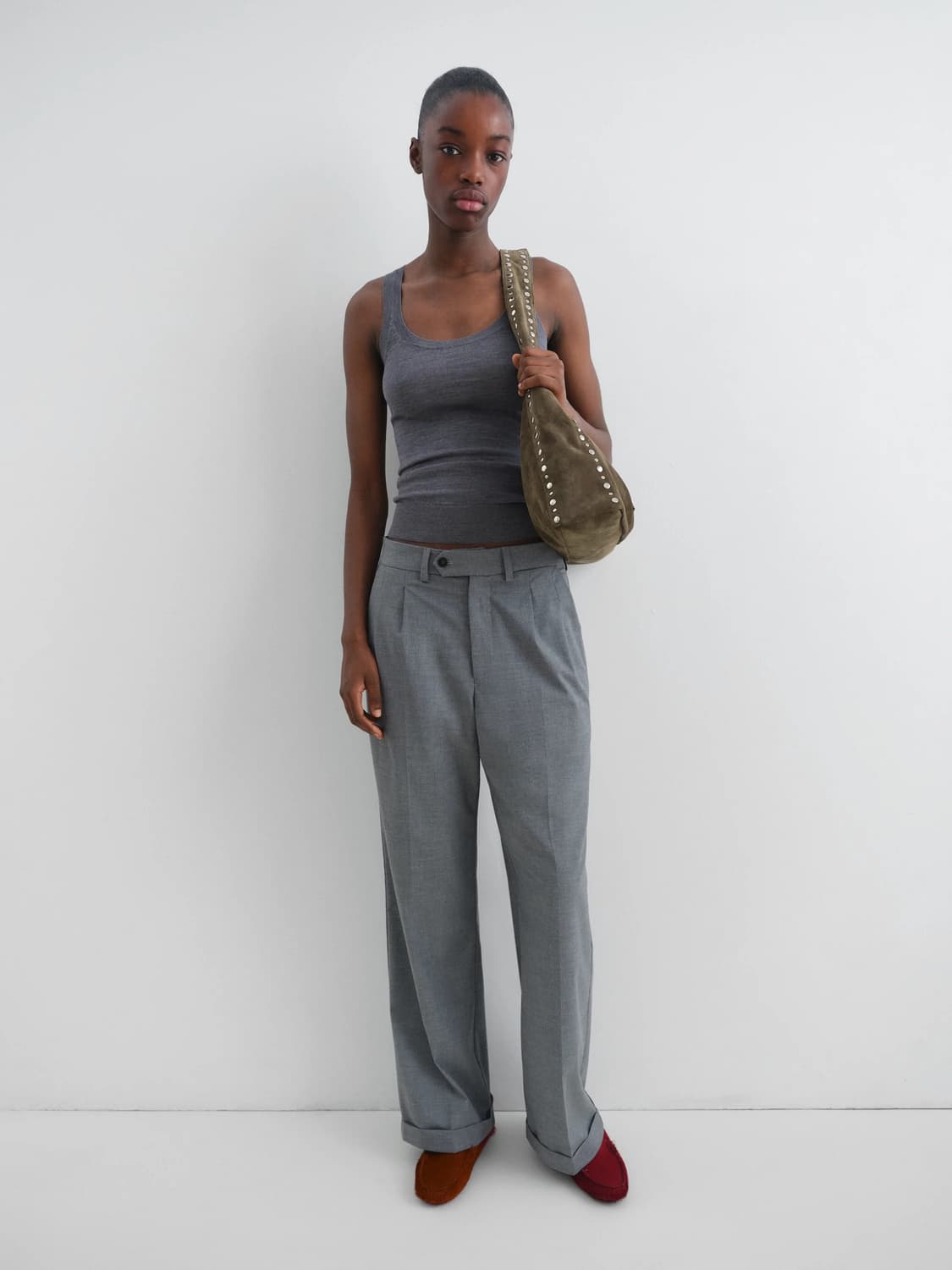 Gimaguas  기마구아스 맥시 프랑카백 카키 스웨이드  상품이미지4