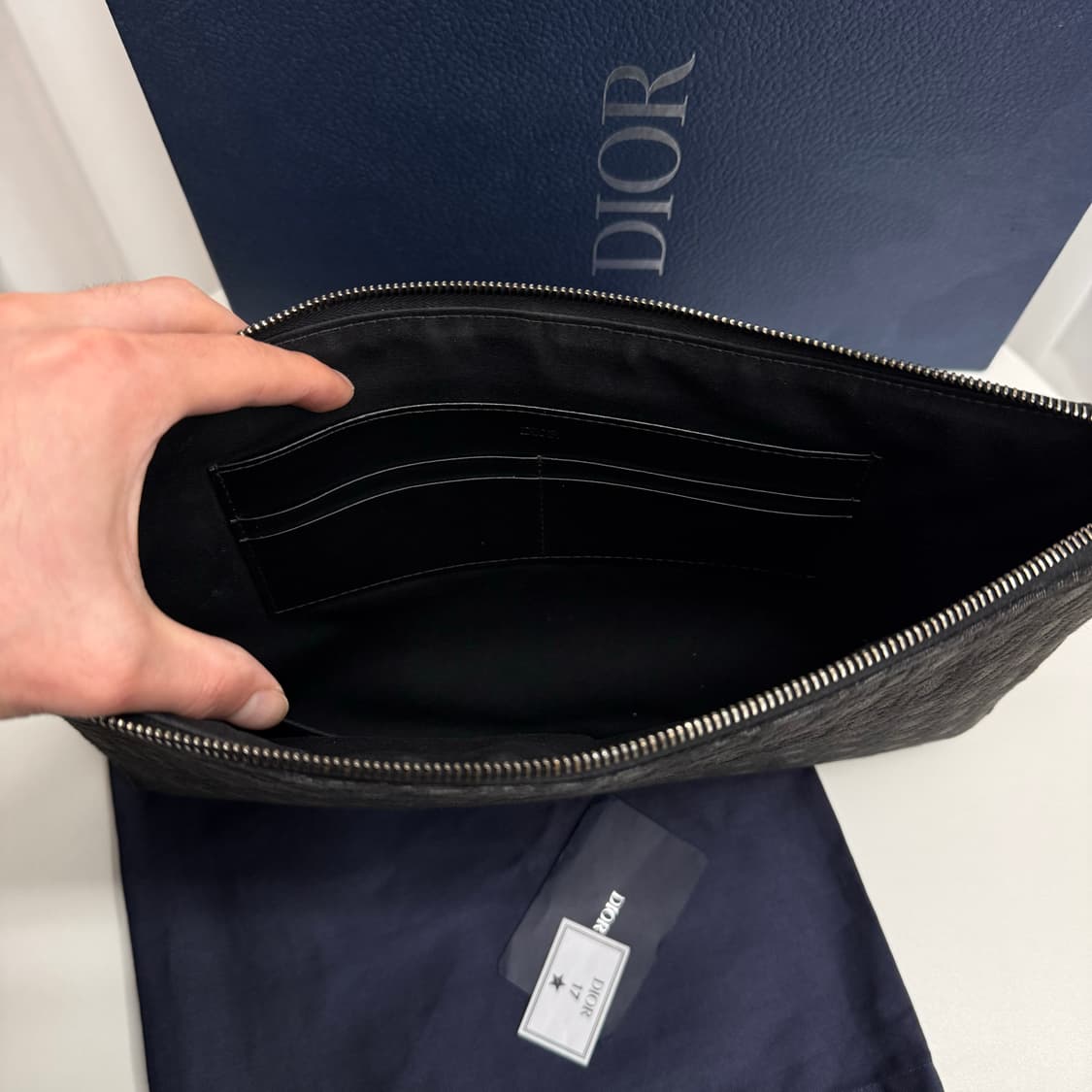 [풀박스] 디올 오블리크 a4 클러치백 블랙 상품이미지5