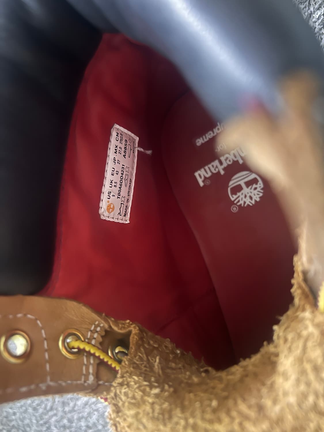 슈프림X팀버랜드 다이아몬드 6인치 부츠 판매합니다 상품이미지3