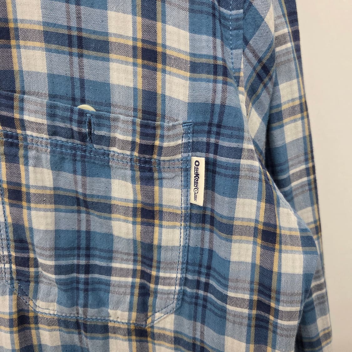 오시코시 블루 체크 남방 셔츠 남m 상품이미지3