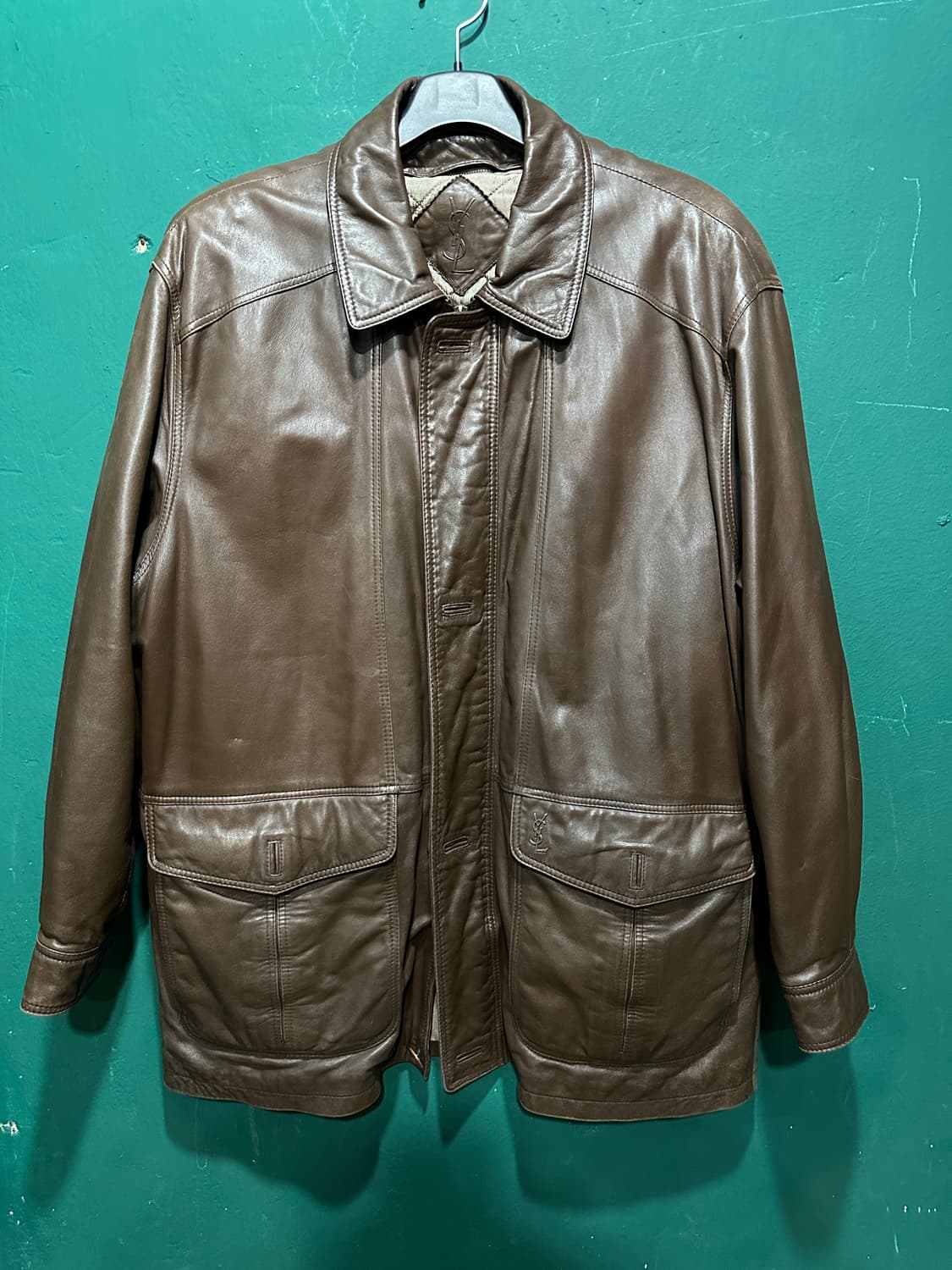 입생로랑 양가죽 아카이브자켓 브라운105 상품이미지1