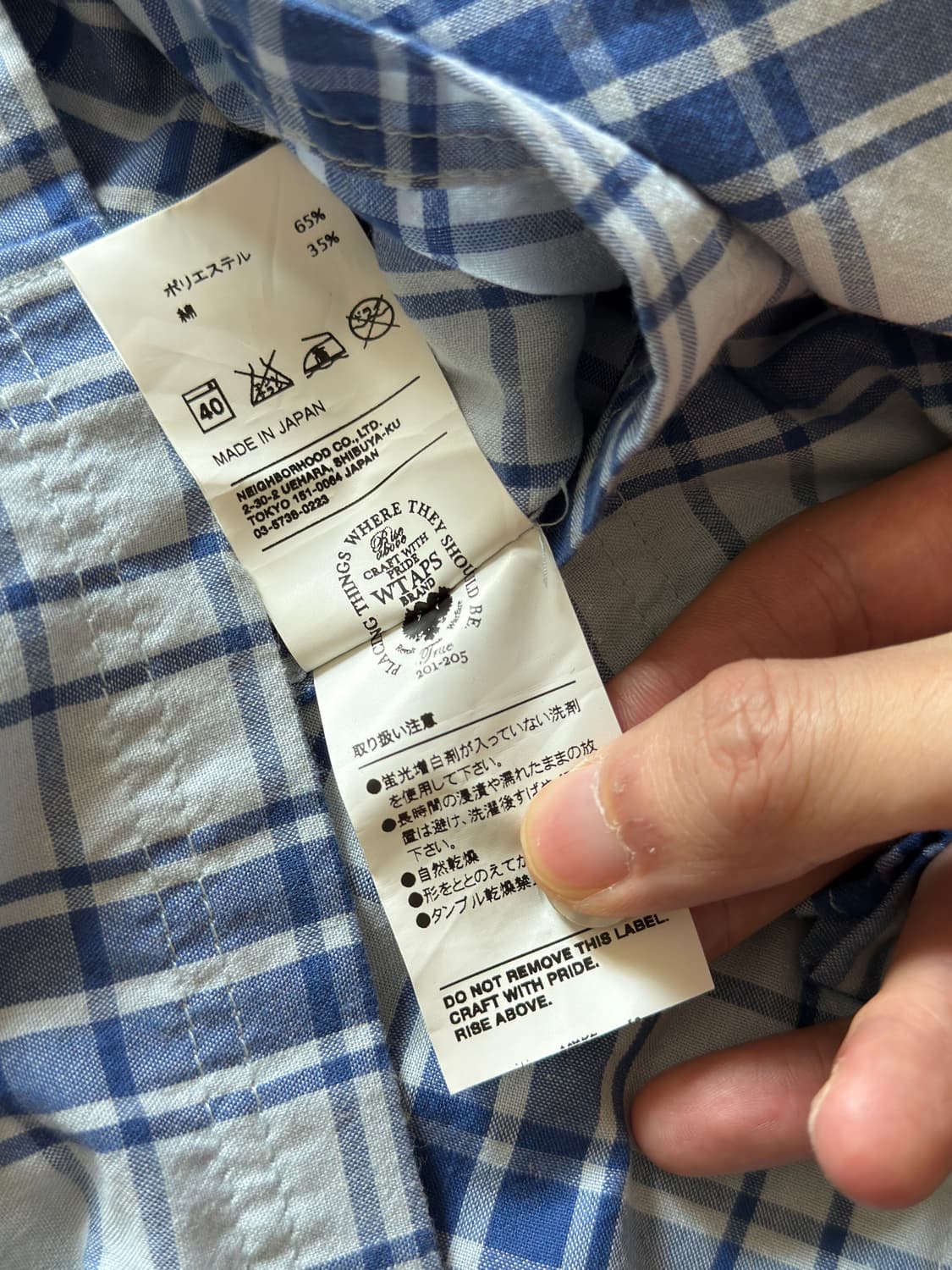 Wtaps blue check Shirt 상품이미지10