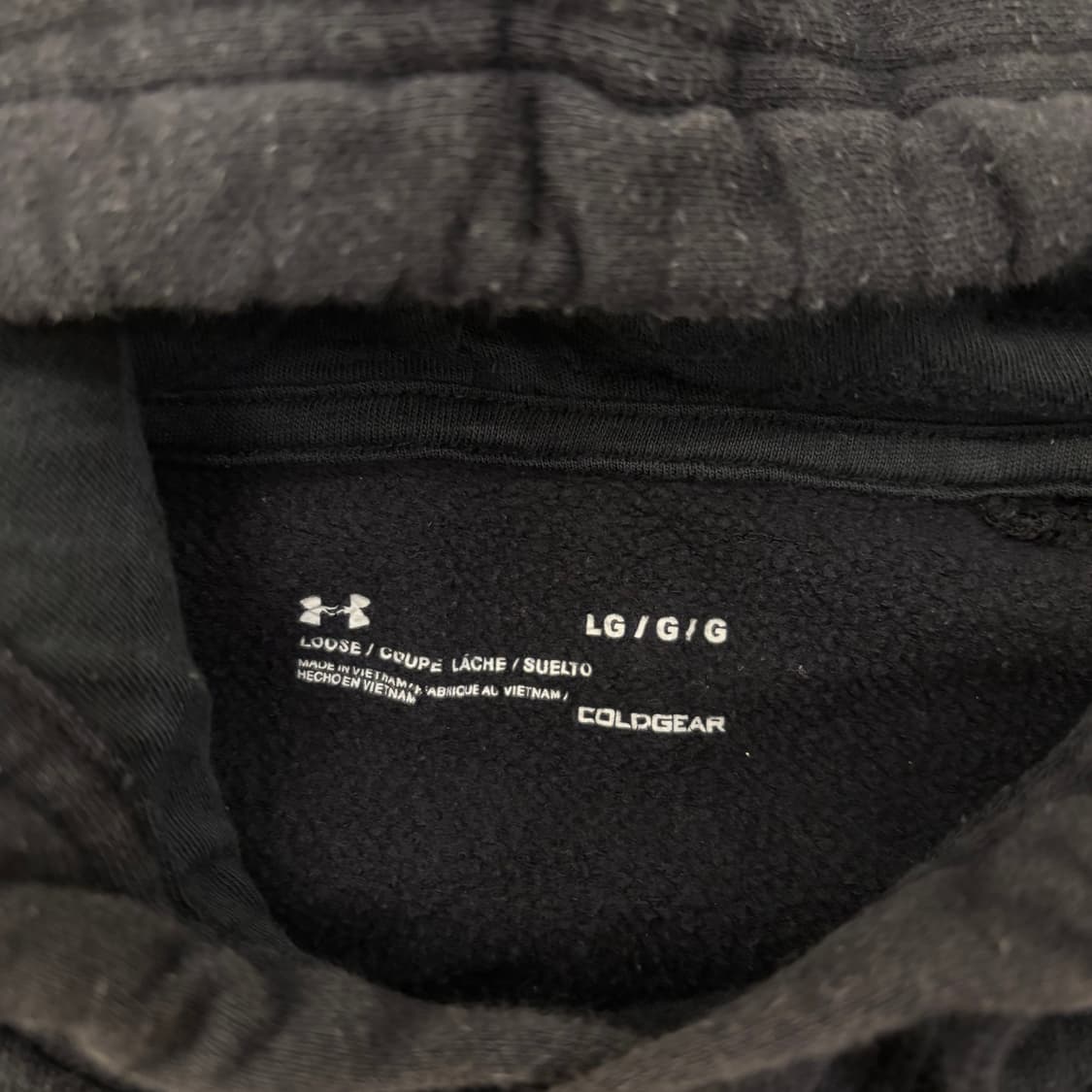 언더아머 빅로고 블랙 후드티 상품이미지3