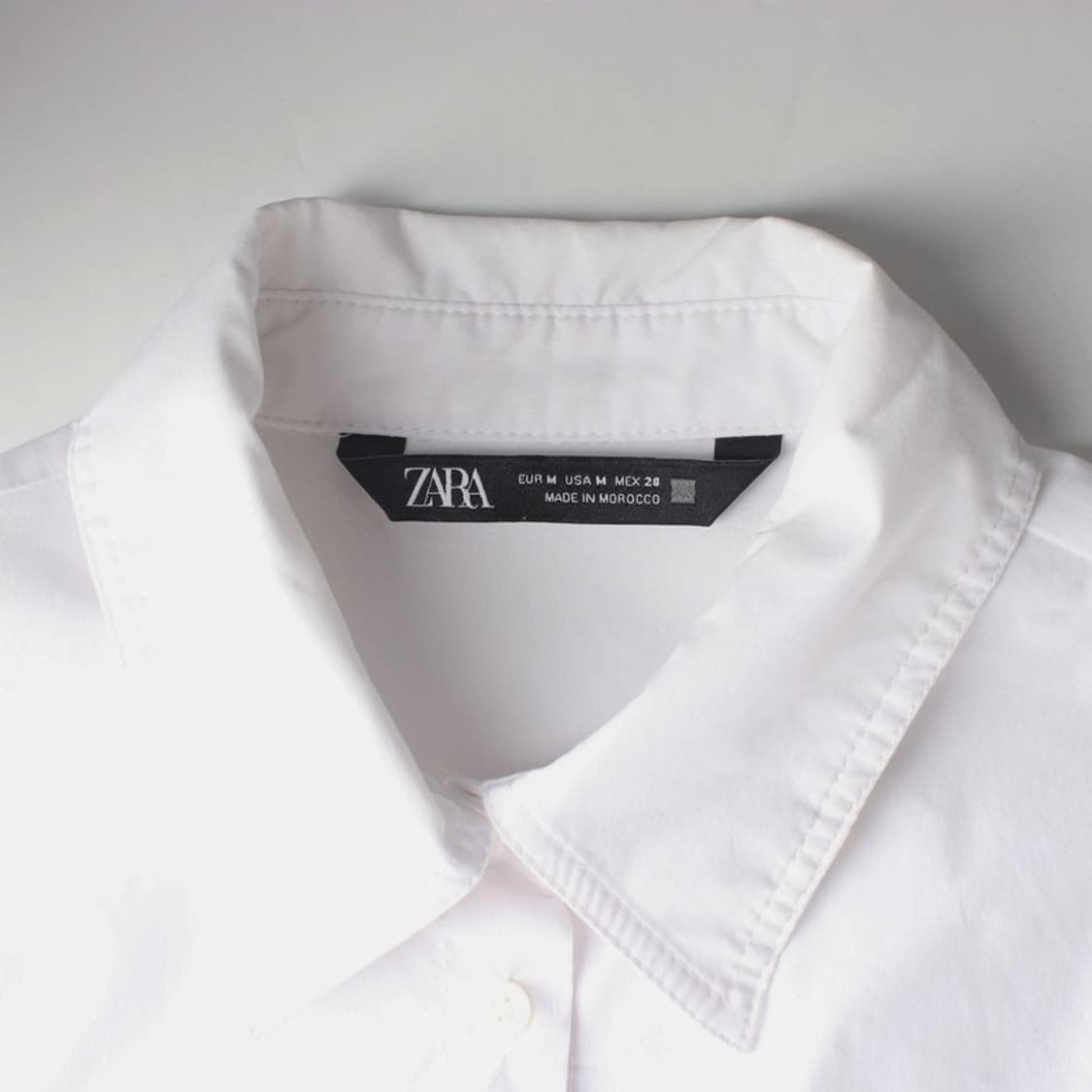 ZARA 화이트 코튼 베이직 긴팔 셔츠 M 상품이미지5